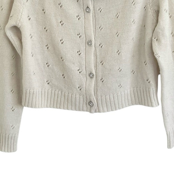 GiGi Knitwear Dolly 100% Merino Wool Cardi in Cream Small - Picture 4 of 13